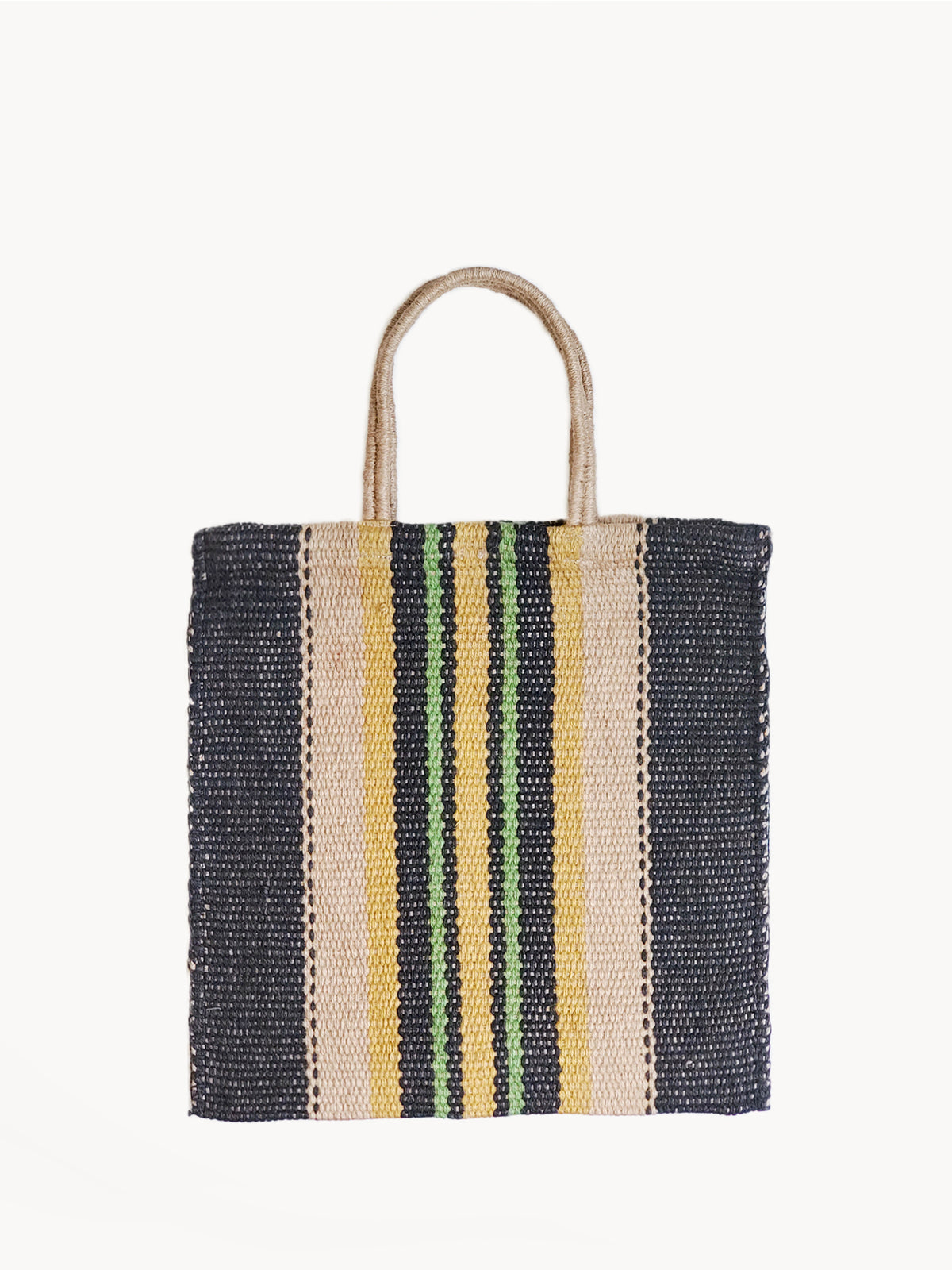 Dora Jute Tote Bag - Multi Navy - Chickadees Wooden Toys