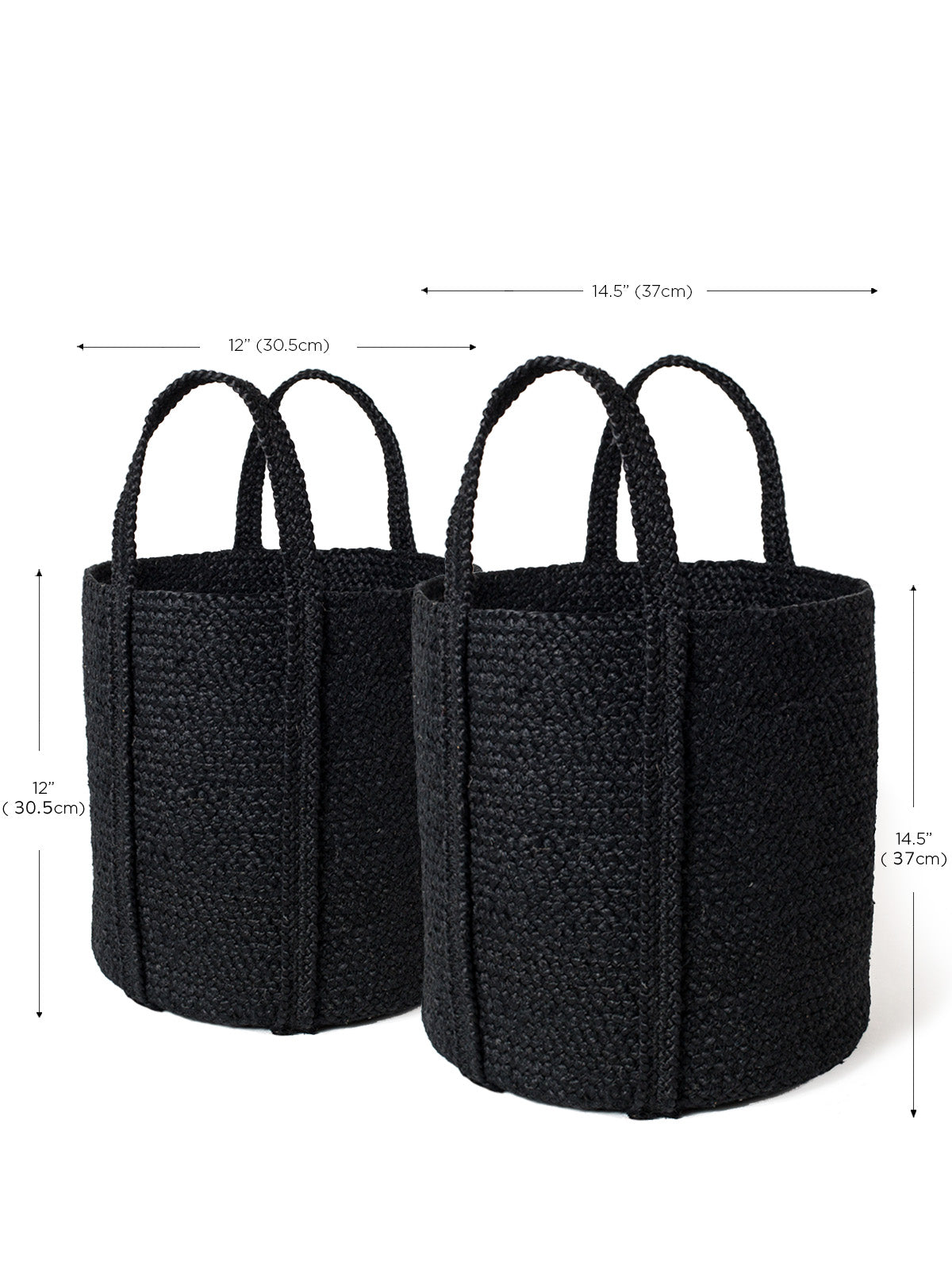 Kata Basket with handle - Black - Chickadees Wooden Toys