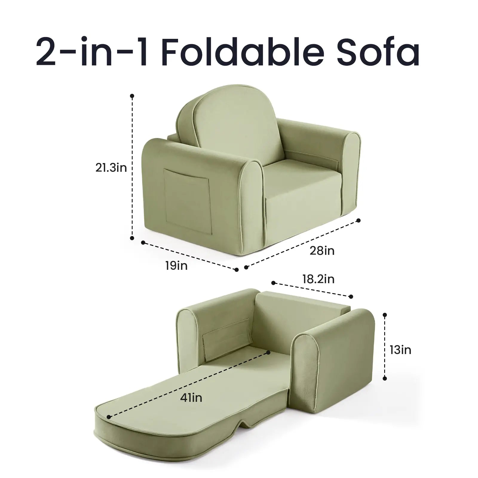 Tiny Land® GentleSnug Kid Chair - Sage - Chickadees Wooden Toys