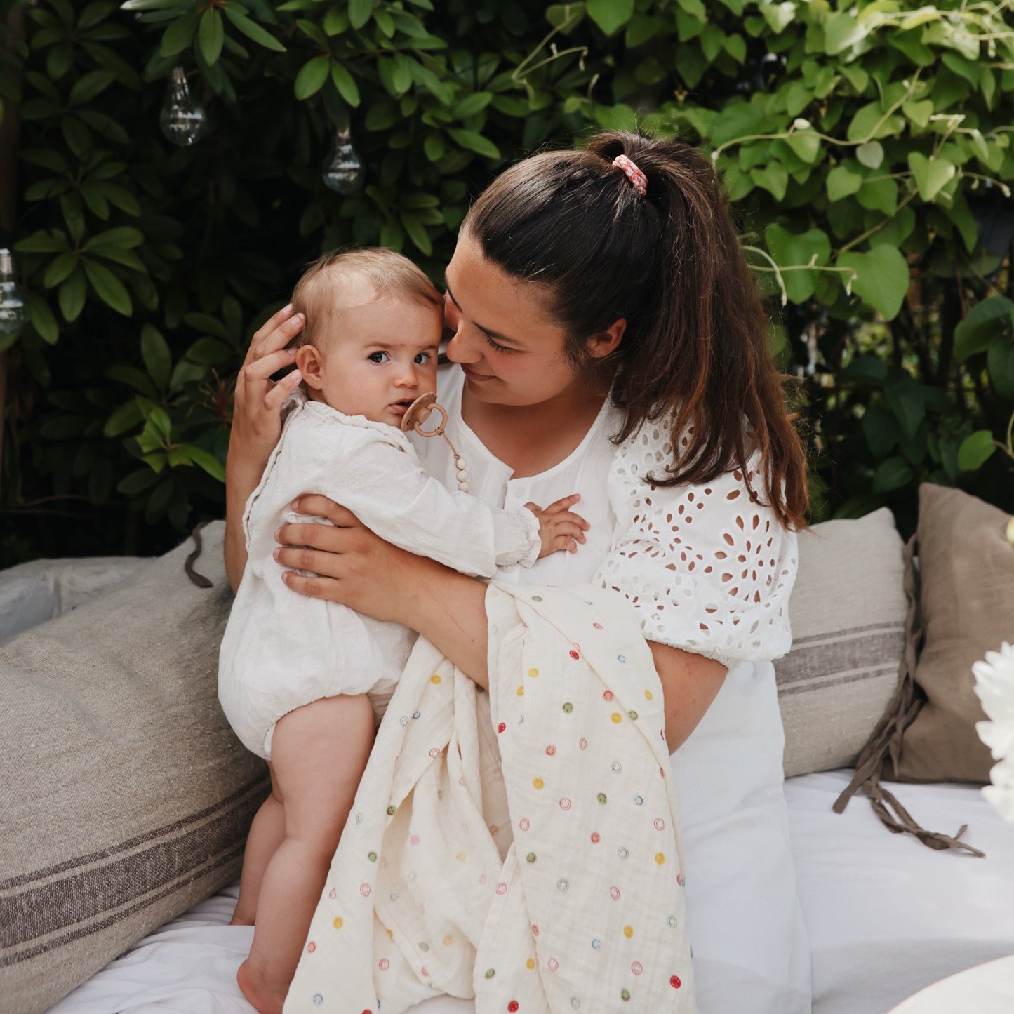 Organic Cotton Muslin Swaddle Blanket - Chickadees Wooden Toys