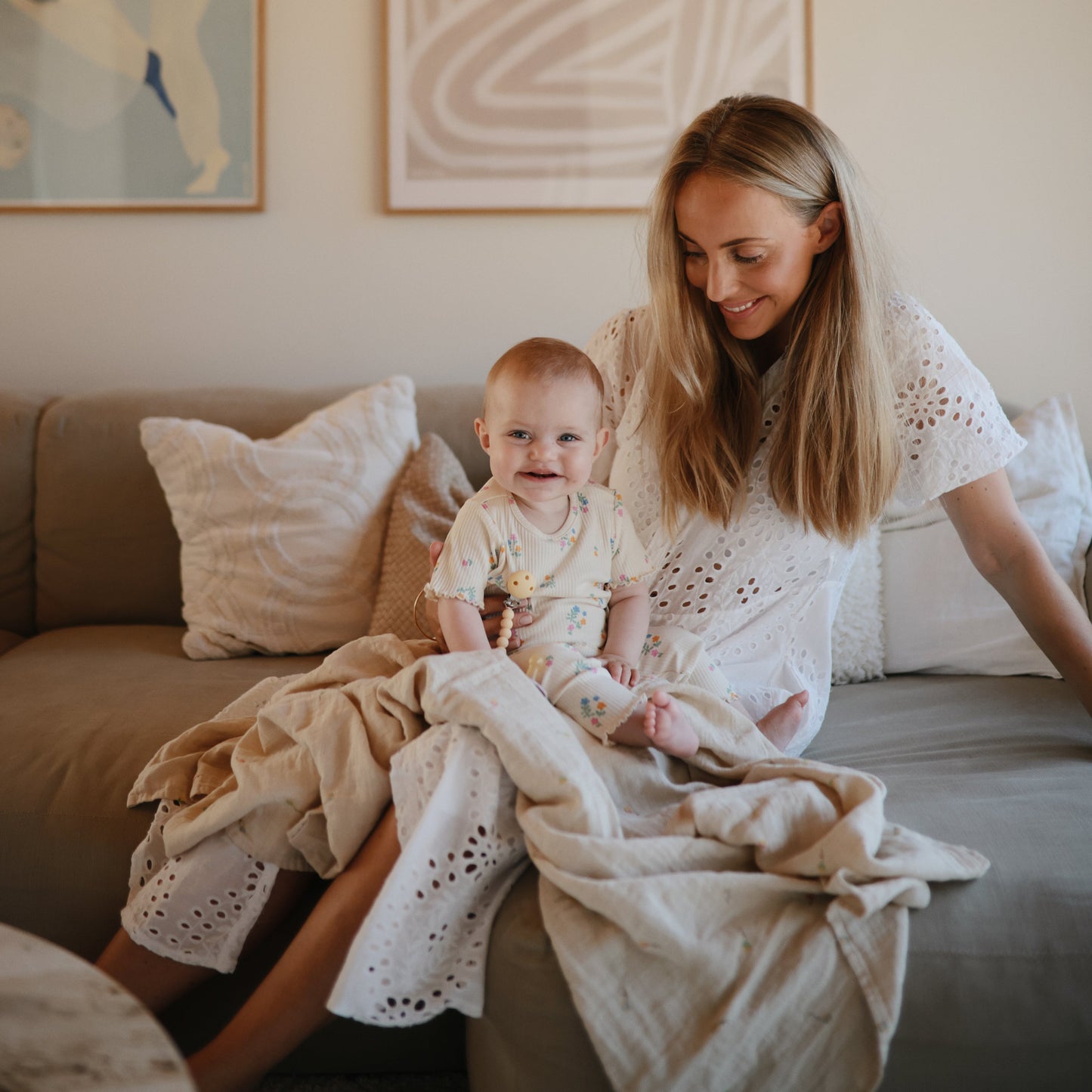 Organic Cotton Muslin Swaddle Blanket - Chickadees Wooden Toys