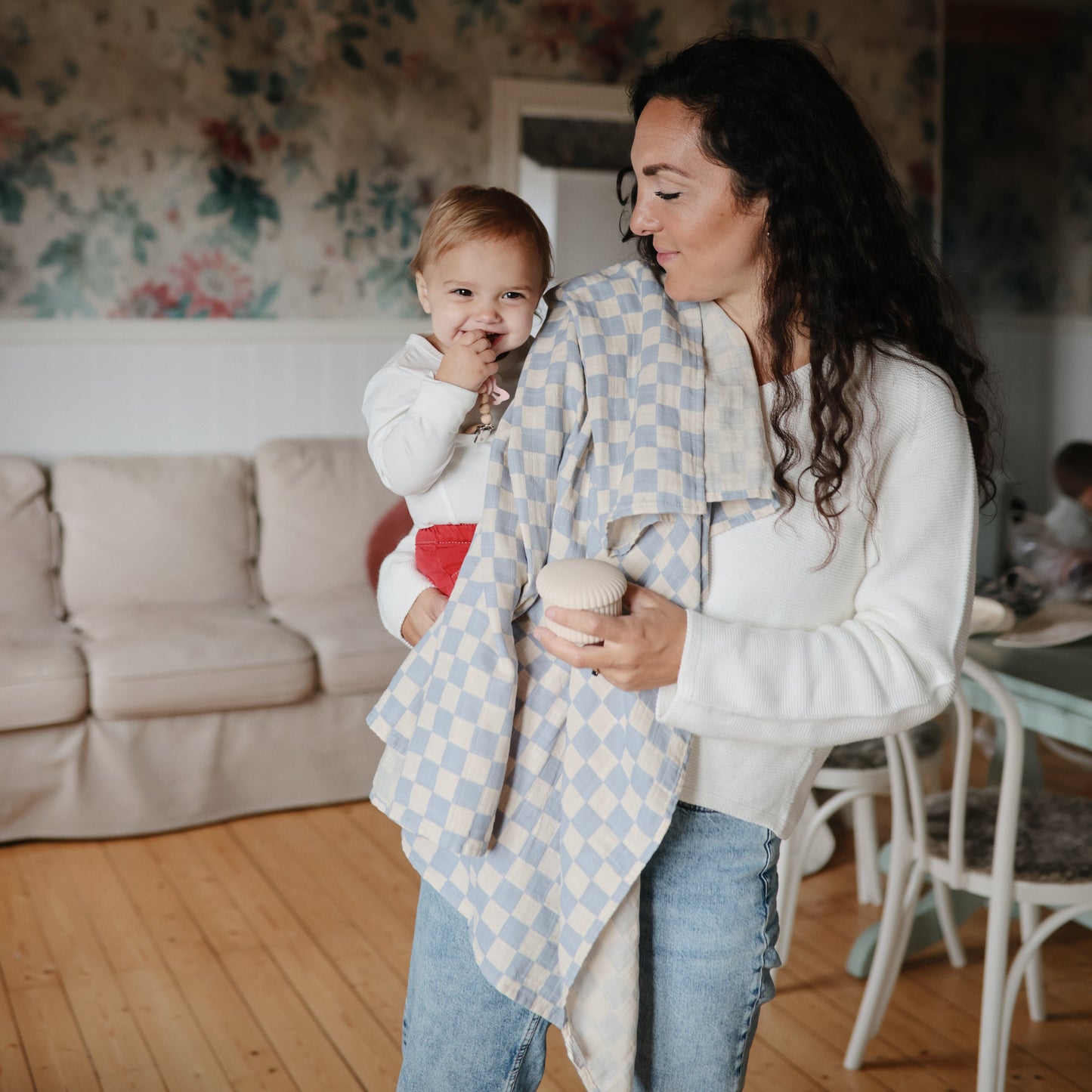 Organic Cotton Muslin Swaddle Blanket - Chickadees Wooden Toys