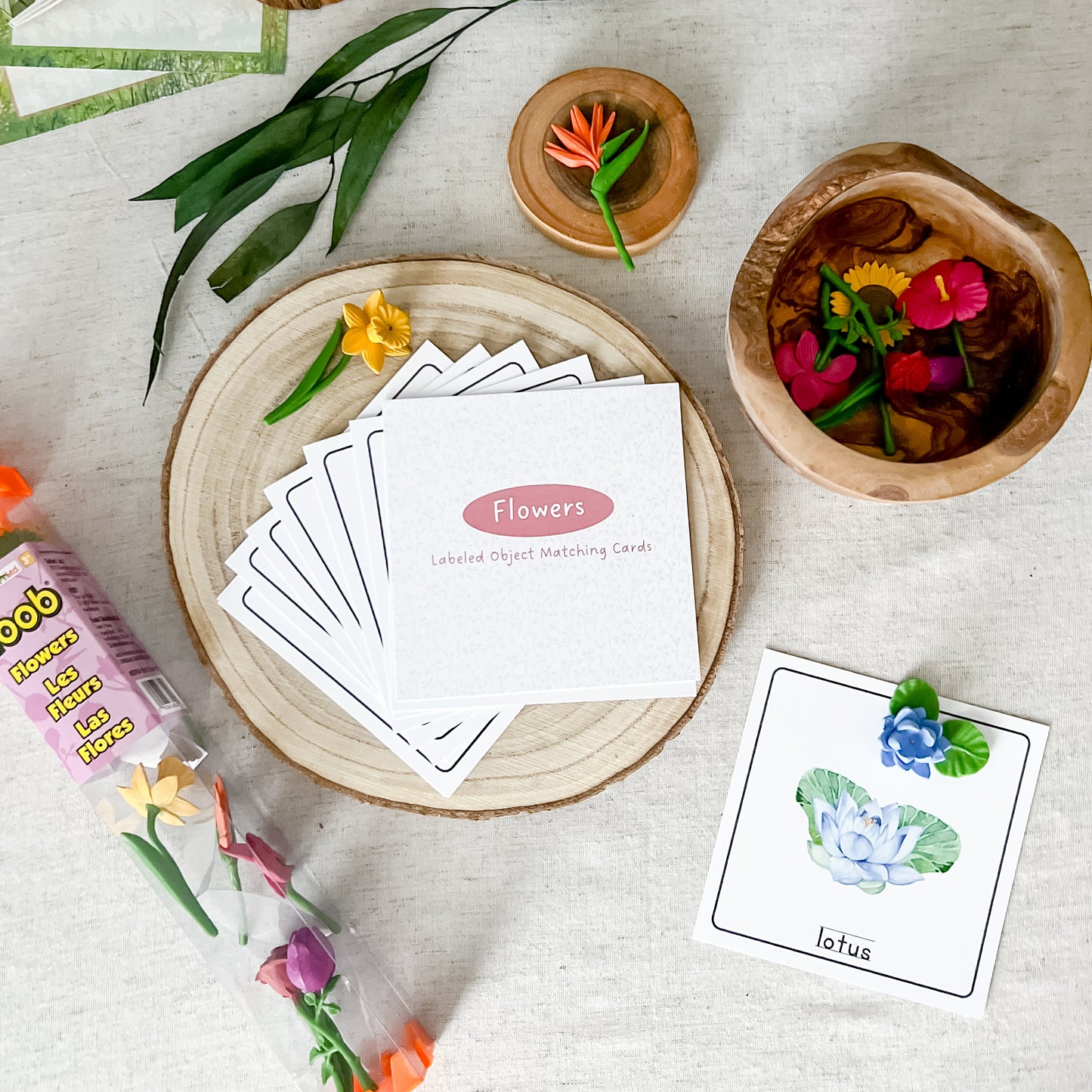 Flower Matching - Cards and Figures - Chickadees Wooden Toys