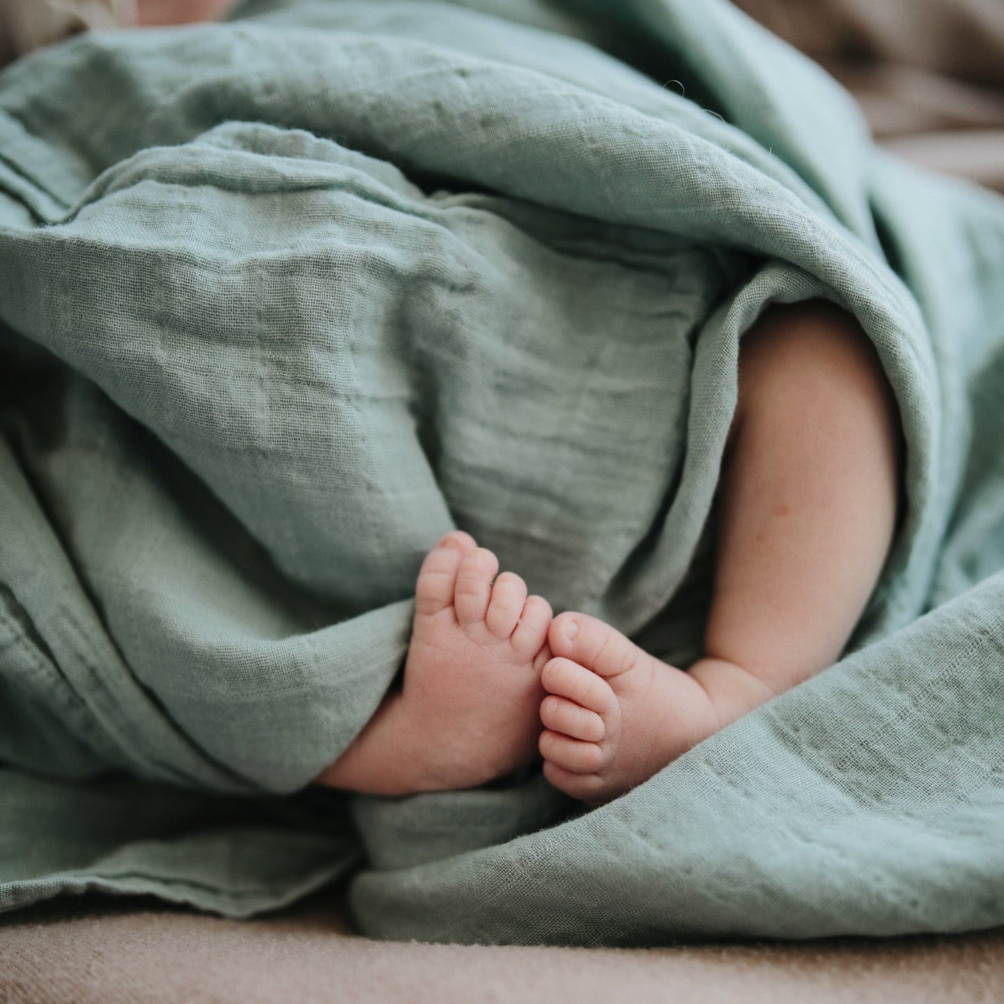 Organic Cotton Muslin Swaddle Blanket - Chickadees Wooden Toys