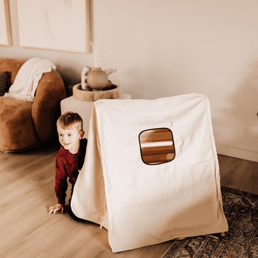 Cozy Cotton Tent Cover for Olive & Hazel Pikler Triangle – Kids Indoor Fort & Play Tent - Chickadees Wooden Toys