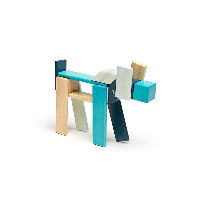 24-Piece Set <br>Magnetic Wooden Blocks <br>Tegu Classics - Chickadees Wooden Toys