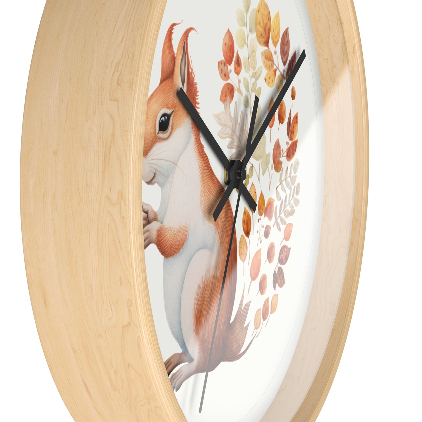 Autumn Squirrel Wall Clock - Whimsical Home Decor for Nature Lovers