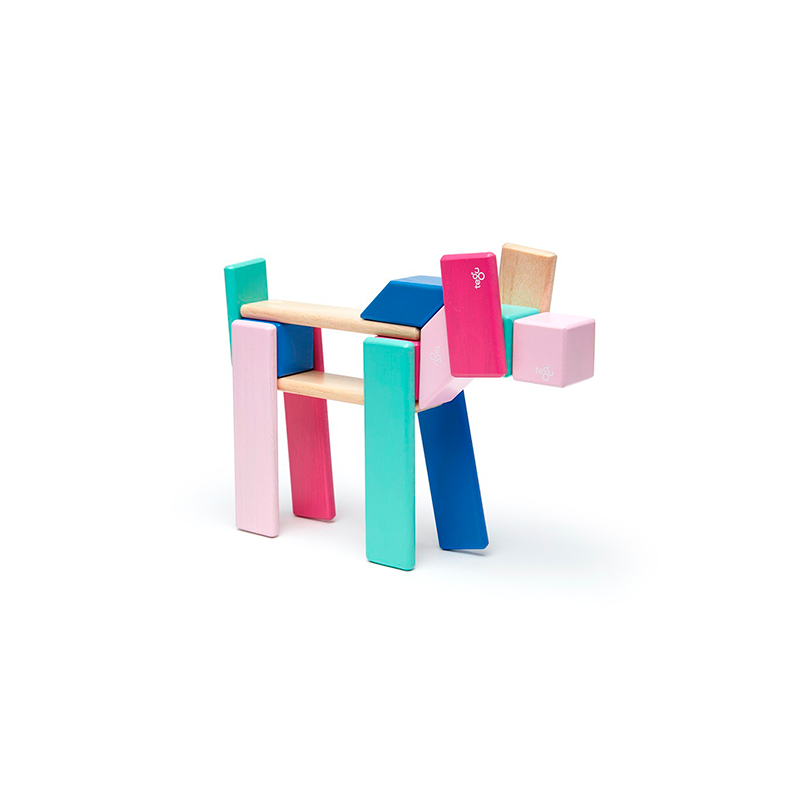 24-Piece Set <br>Magnetic Wooden Blocks <br>Tegu Classics - Chickadees Wooden Toys