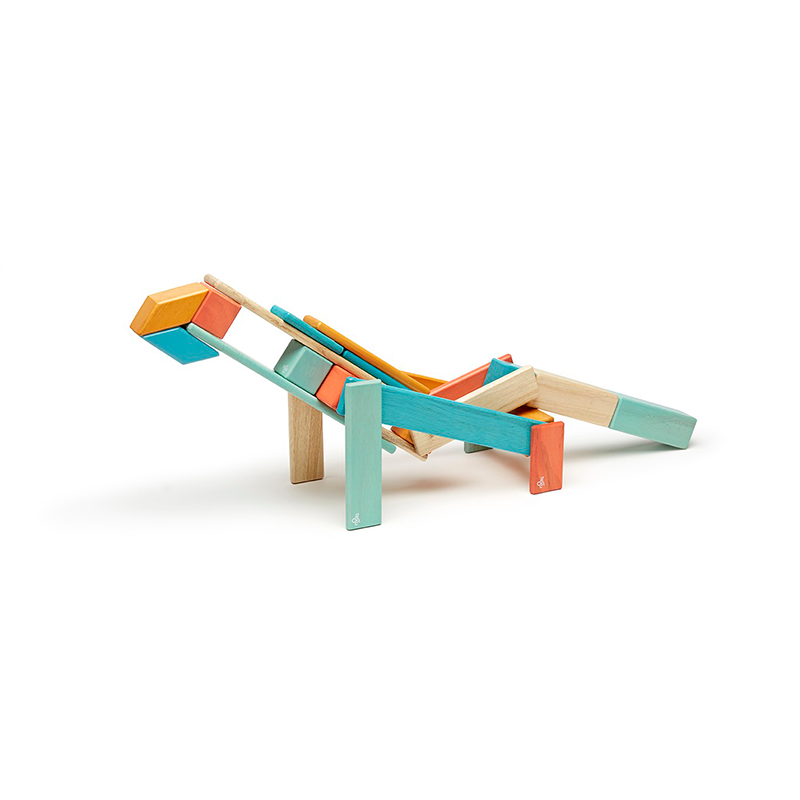 24-Piece Set <br>Magnetic Wooden Blocks <br>Tegu Classics - Chickadees Wooden Toys