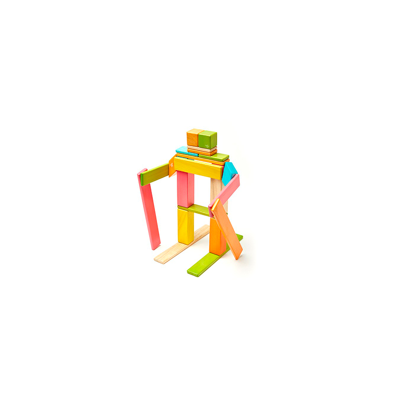 24-Piece Set <br>Magnetic Wooden Blocks <br>Tegu Classics - Chickadees Wooden Toys