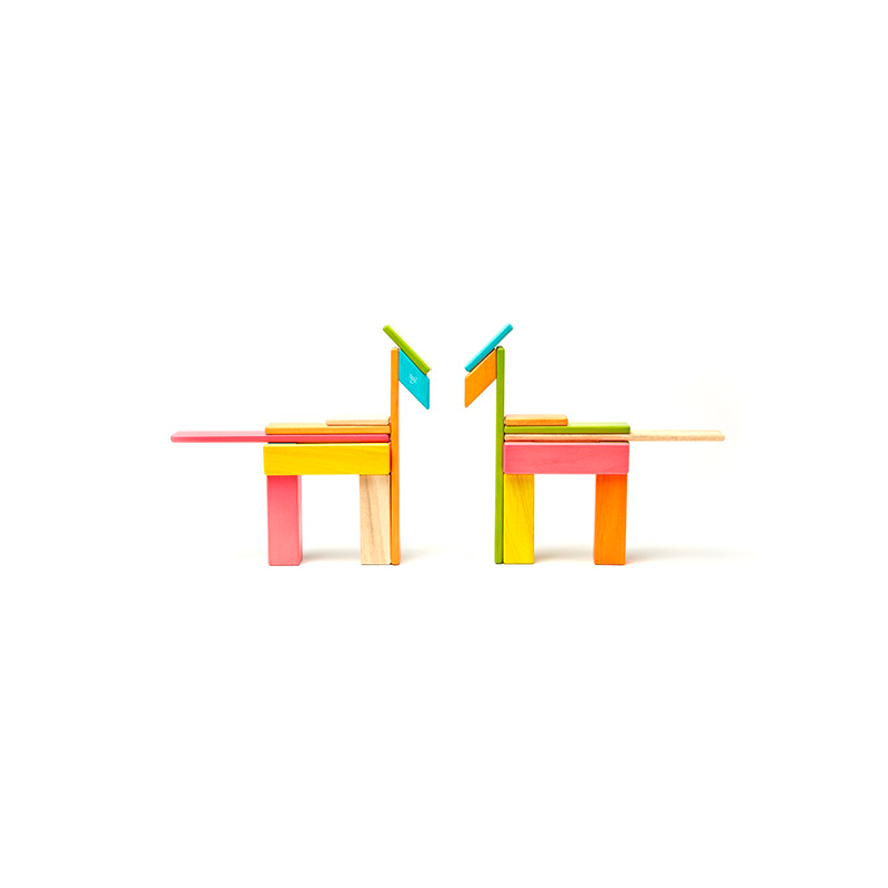 24-Piece Set <br>Magnetic Wooden Blocks <br>Tegu Classics - Chickadees Wooden Toys