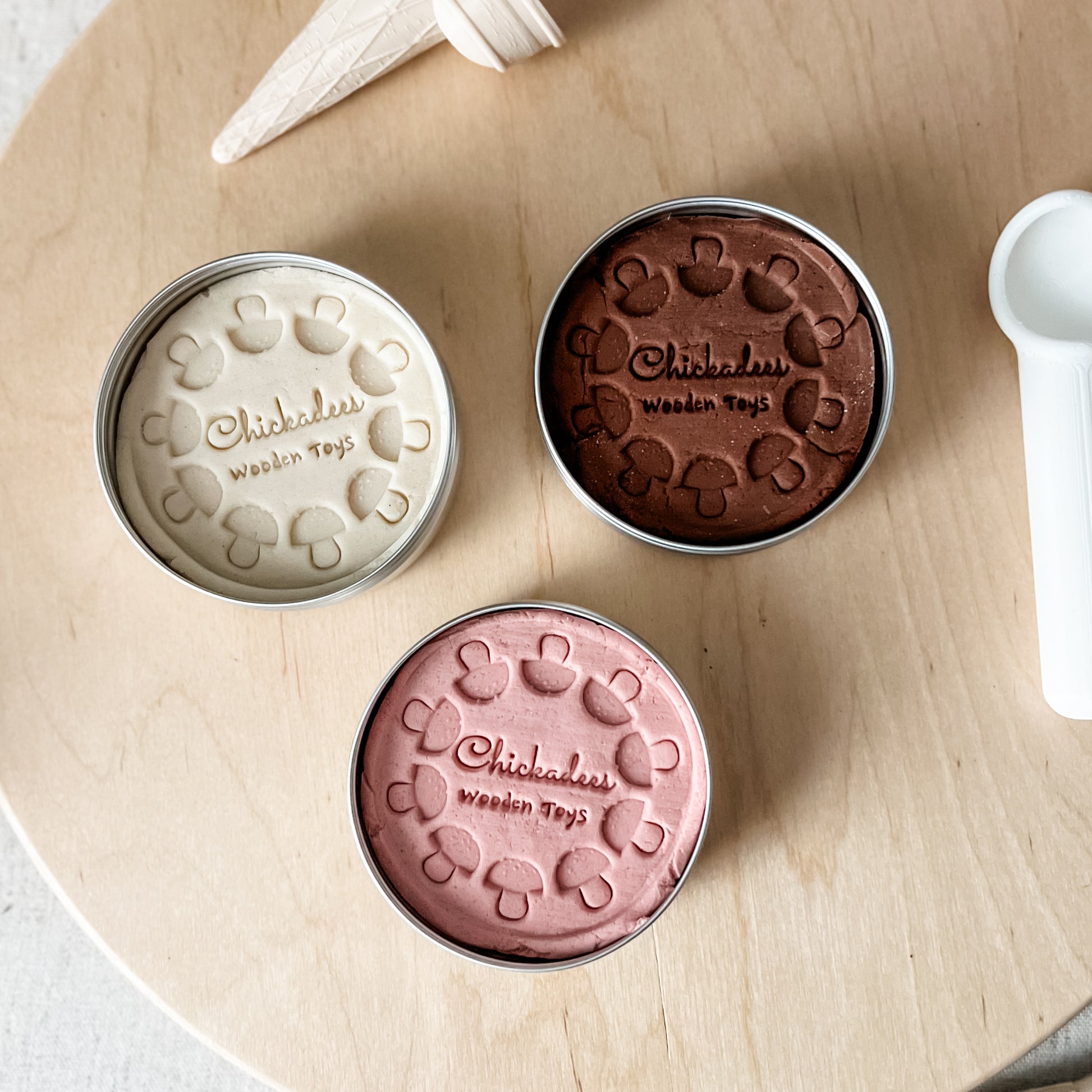 Neopolatine Ice Cream Play Dough Trio - Chickadees Wooden Toys