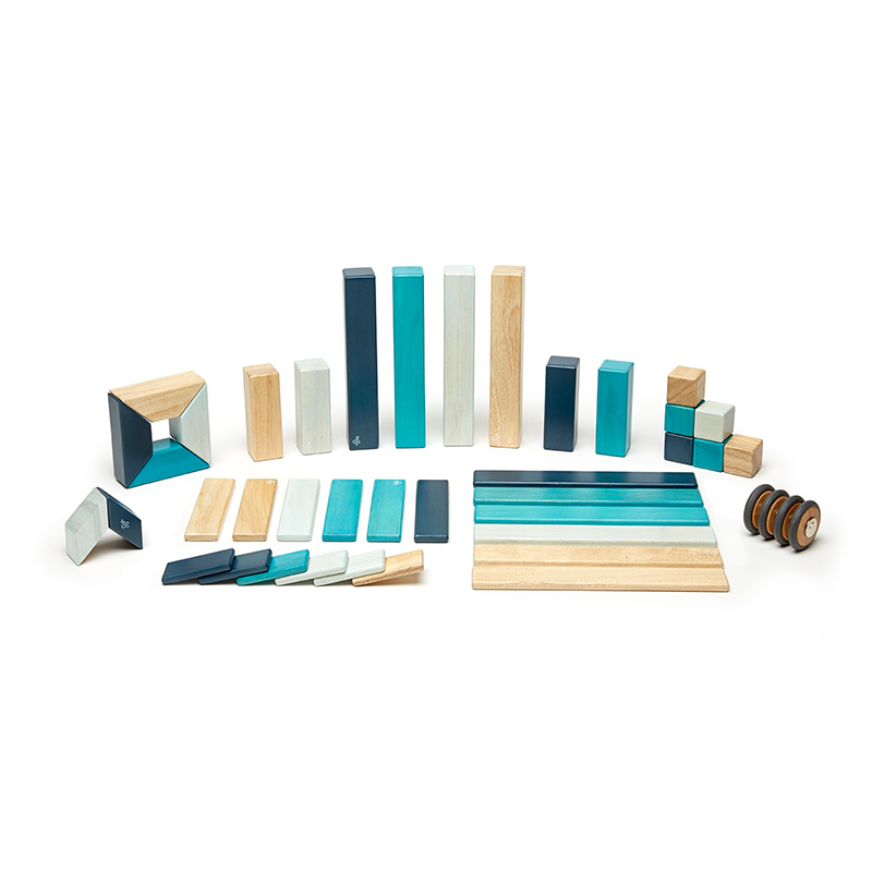 42-Piece Set <br>Magnetic Wooden Blocks <br>Tegu Classics - Chickadees Wooden Toys