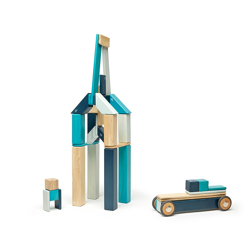 42-Piece Set <br>Magnetic Wooden Blocks <br>Tegu Classics - Chickadees Wooden Toys