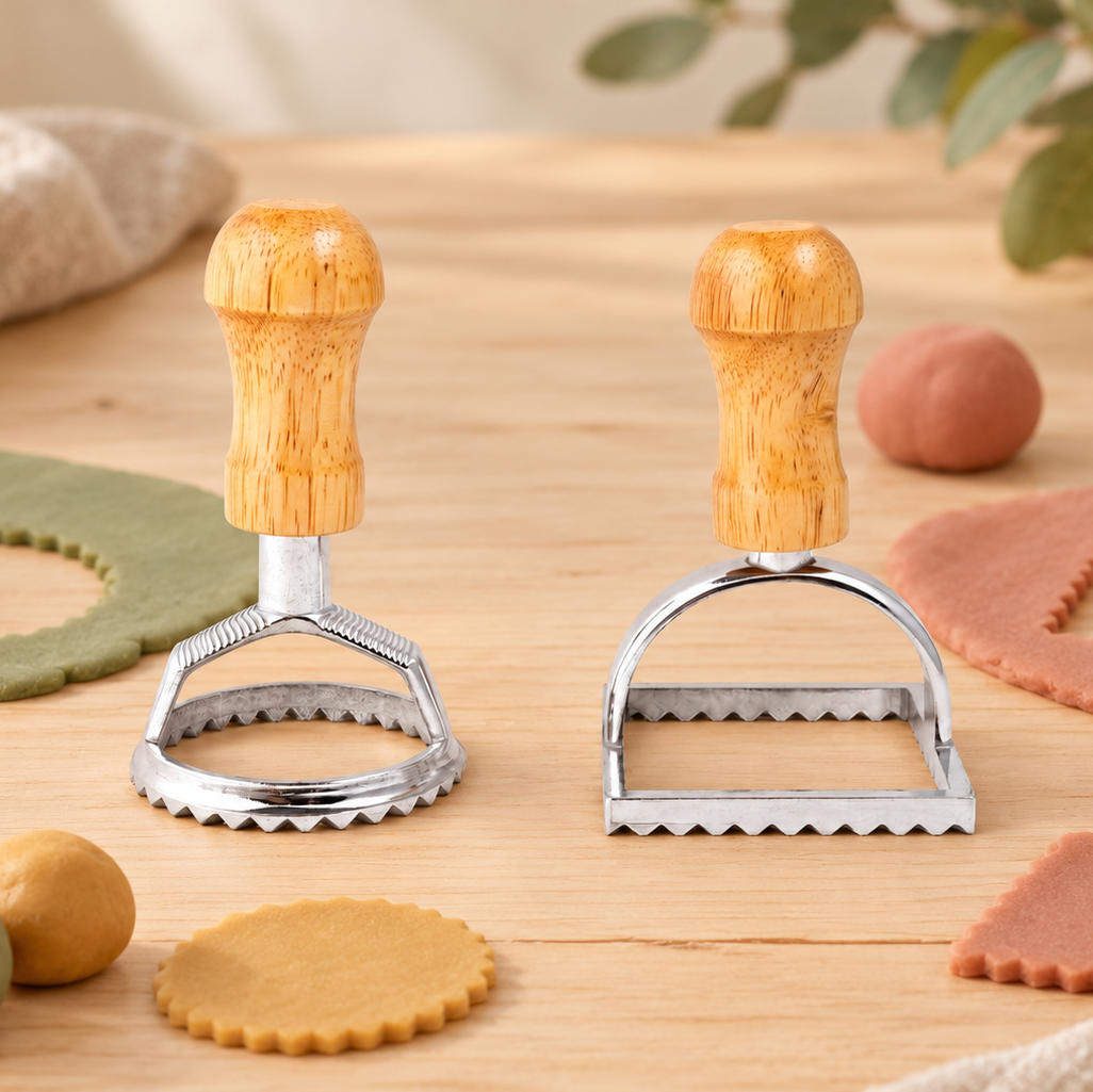 Wooden Handle Play Dough Cutters Set