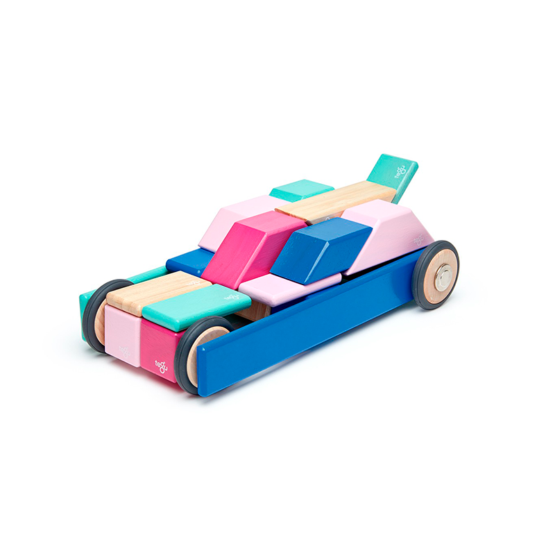 42-Piece Set <br>Magnetic Wooden Blocks <br>Tegu Classics - Chickadees Wooden Toys