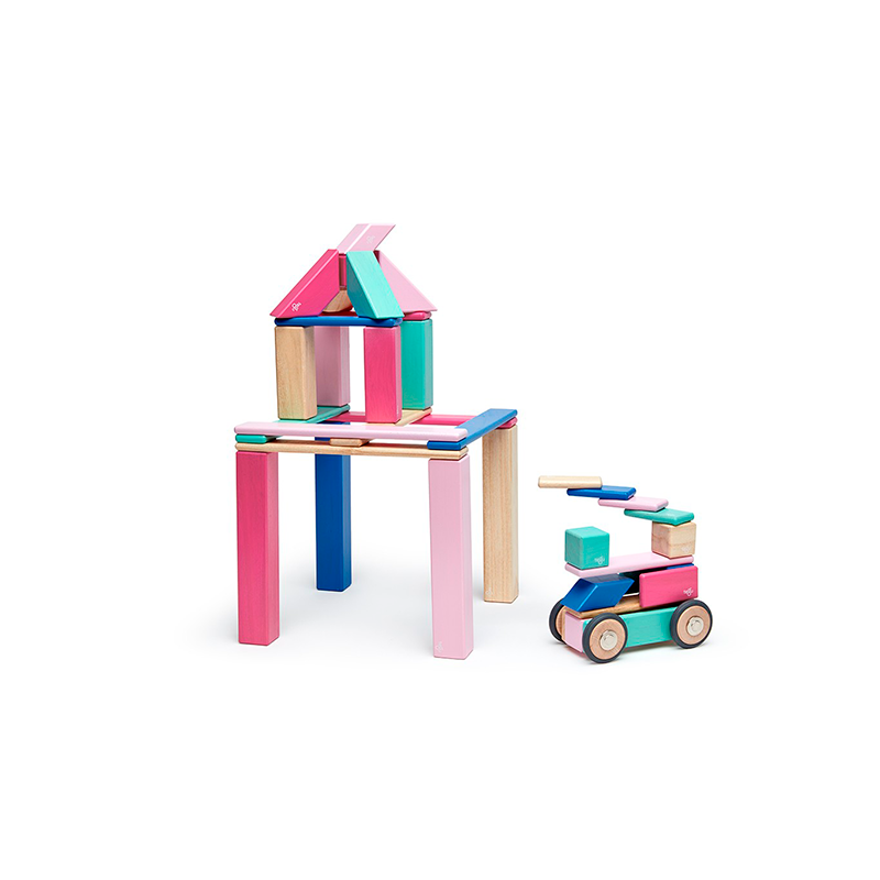 42-Piece Set <br>Magnetic Wooden Blocks <br>Tegu Classics - Chickadees Wooden Toys