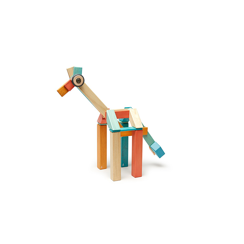 42-Piece Set <br>Magnetic Wooden Blocks <br>Tegu Classics - Chickadees Wooden Toys
