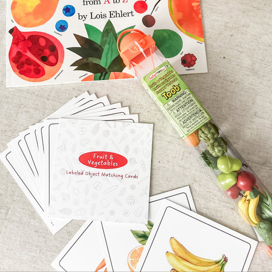 Fruit & Vegetable Matching - Cards & Figures - Chickadees Wooden Toys
