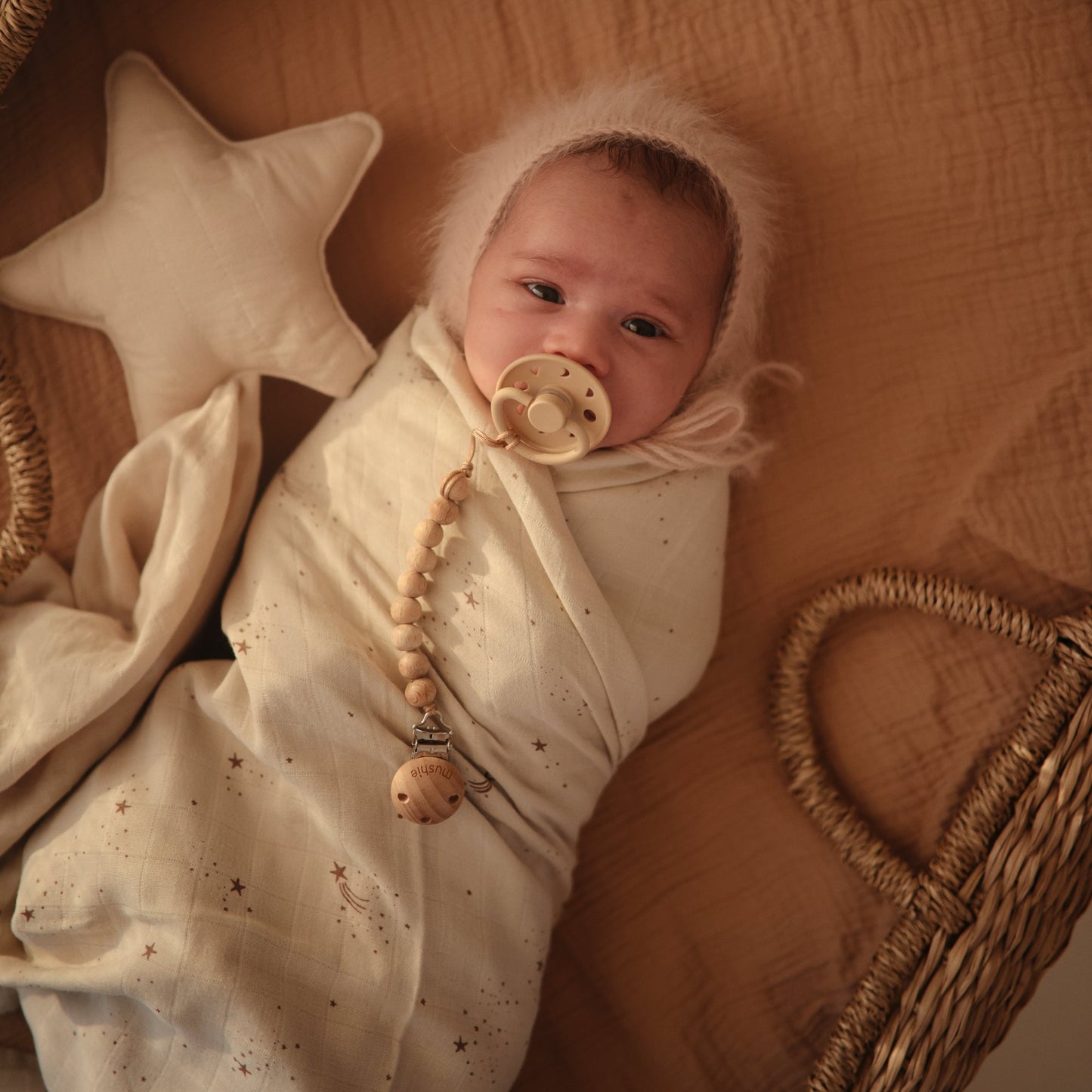 Organic Cotton Muslin Swaddle Blanket - Chickadees Wooden Toys