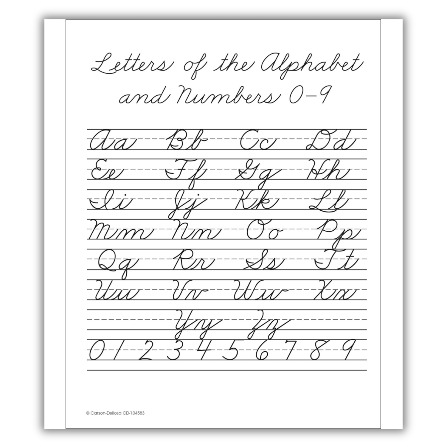 Carson Dellosa Beginning Traditional Cursive Handwriting Workbook for Kids, Handwriting Practice for Cursive Alphabet and Numbers (Spiral Bound) - Chickadees Wooden Toys