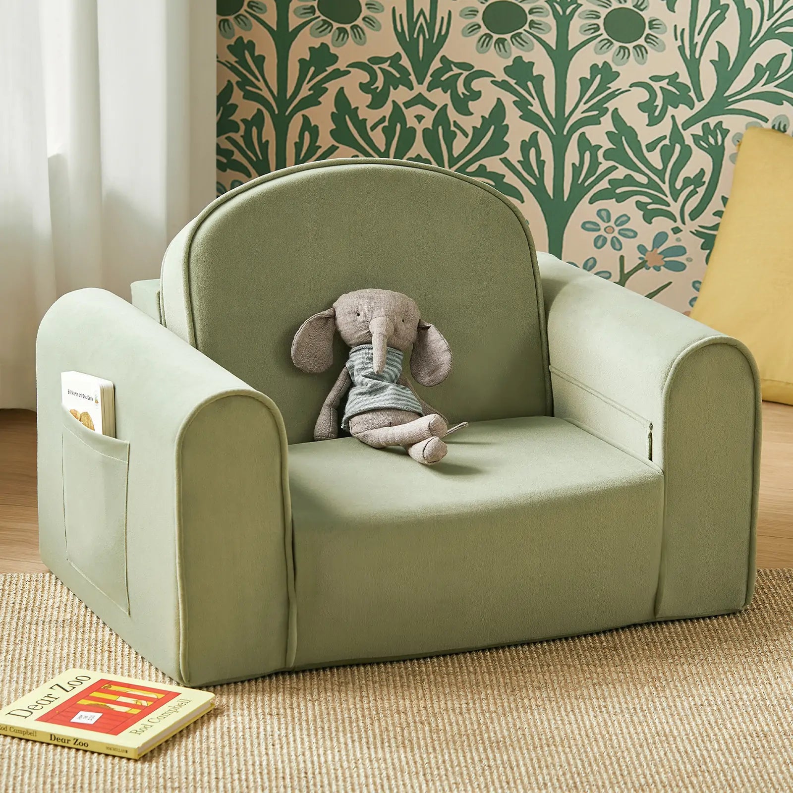 Tiny Land® GentleSnug Kid Chair - Sage - Chickadees Wooden Toys