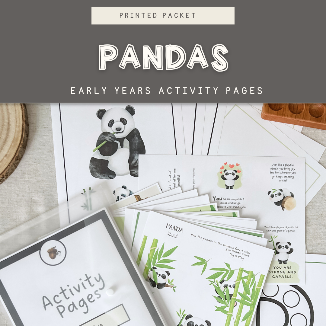 Panda Activity Pages - Printed Packet - Chickadees Wooden Toys
