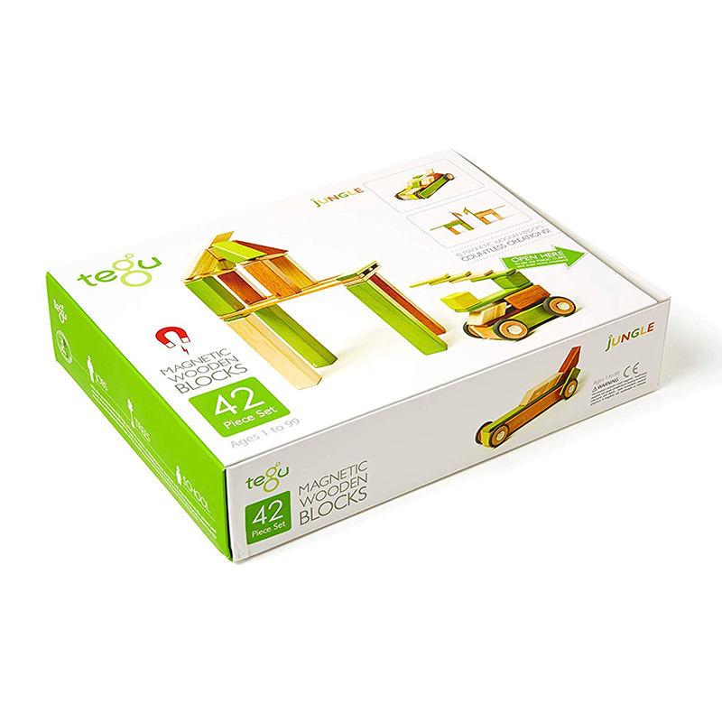 42-Piece Set <br>Magnetic Wooden Blocks <br>Tegu Classics - Chickadees Wooden Toys