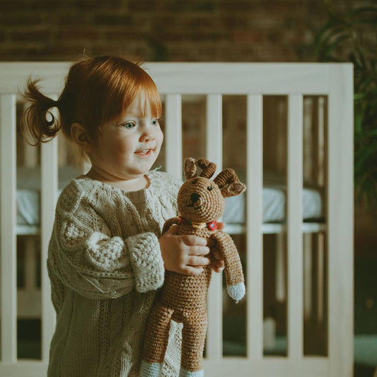 Woodland Deer Rattle - Chickadees Wooden Toys