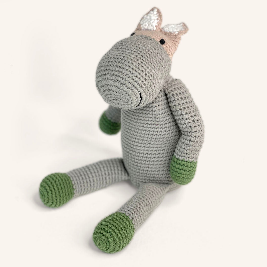 Organic Hippo Rattle - Chickadees Wooden Toys