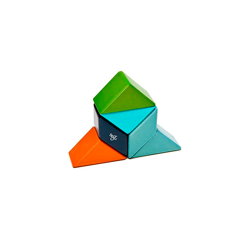 Pocket Pouch Prism <br>Magnetic Wooden Blocks <br>6 pieces - Chickadees Wooden Toys