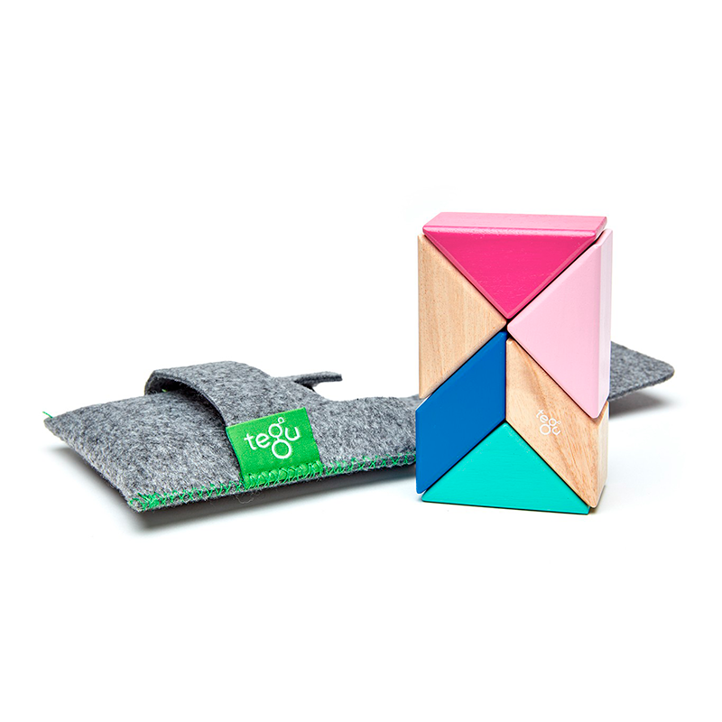 Pocket Pouch Prism <br>Magnetic Wooden Blocks <br>6 pieces - Chickadees Wooden Toys