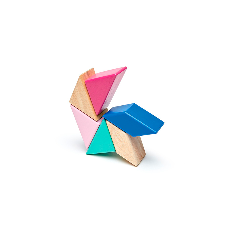 Pocket Pouch Prism <br>Magnetic Wooden Blocks <br>6 pieces - Chickadees Wooden Toys
