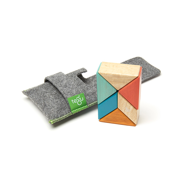 Pocket Pouch Prism <br>Magnetic Wooden Blocks <br>6 pieces - Chickadees Wooden Toys