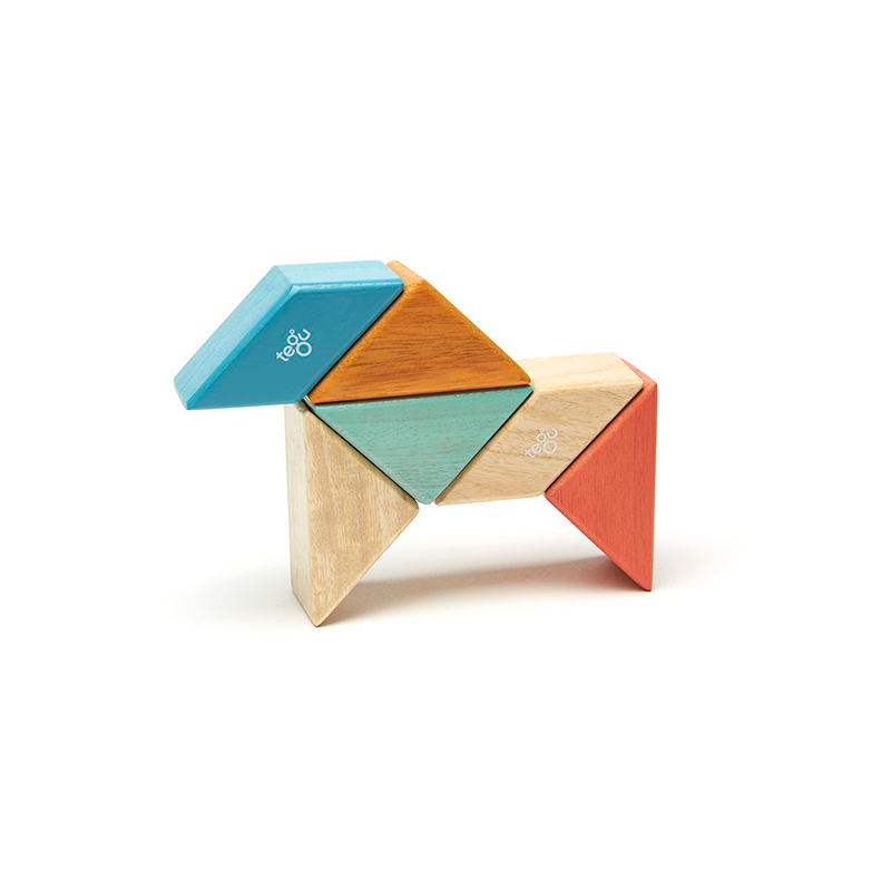 Pocket Pouch Prism <br>Magnetic Wooden Blocks <br>6 pieces - Chickadees Wooden Toys