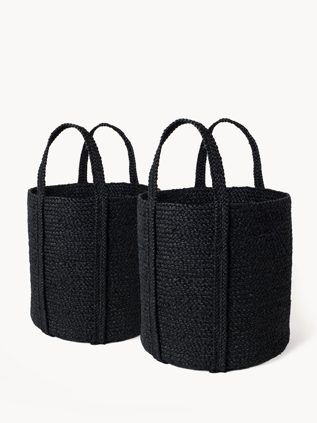 Kata Basket with handle - Black - Chickadees Wooden Toys