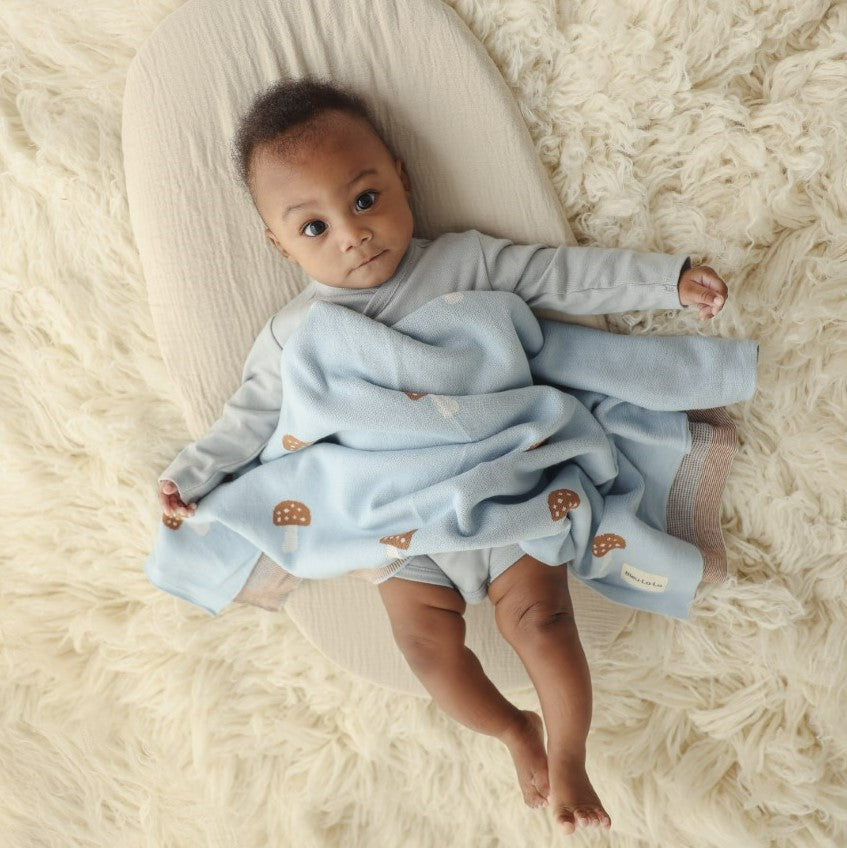 Luxury Knit Mushroom Swaddle Baby Blanket - Chickadees Wooden Toys