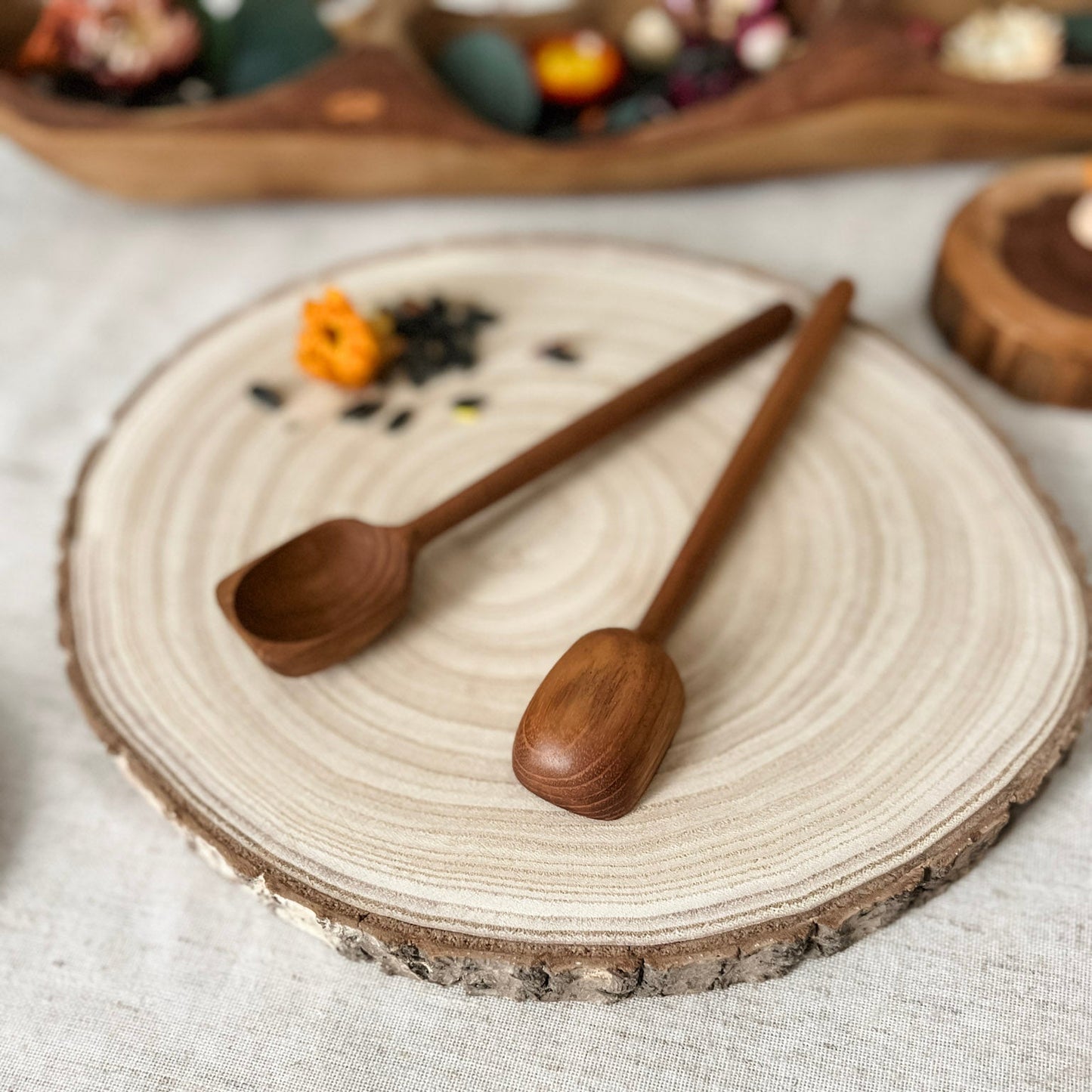 Teak Wood Long Handled Scoops