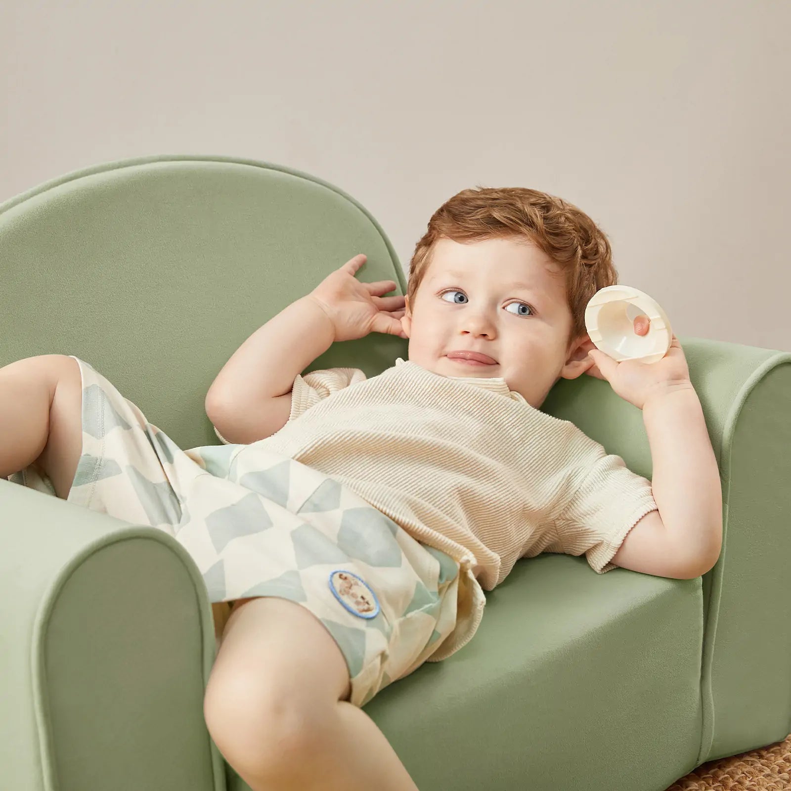 Tiny Land® GentleSnug Kid Chair - Sage - Chickadees Wooden Toys