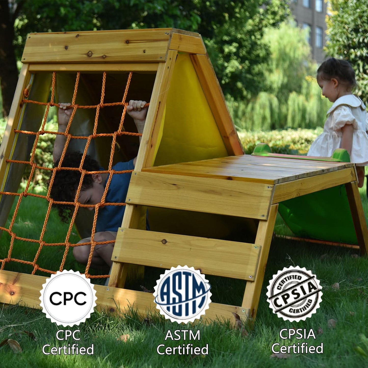 Palm - 5-in-1 Outdoor and Indoor Playground Playset - Chickadees Wooden Toys