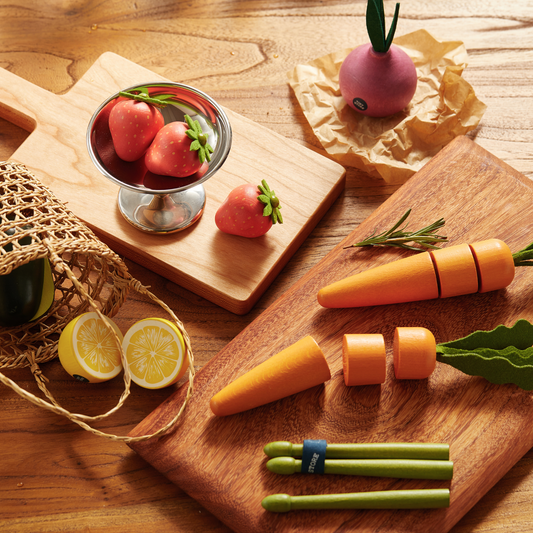 Tiny Land® Organic Fruit & Veggie Pack - Chickadees Wooden Toys