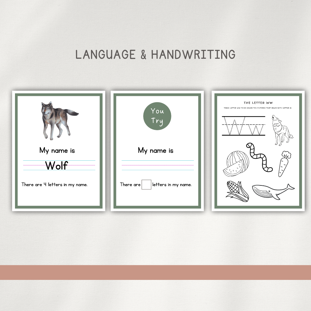 Wolf - Preschool Activity Pages - Chickadees Wooden Toys