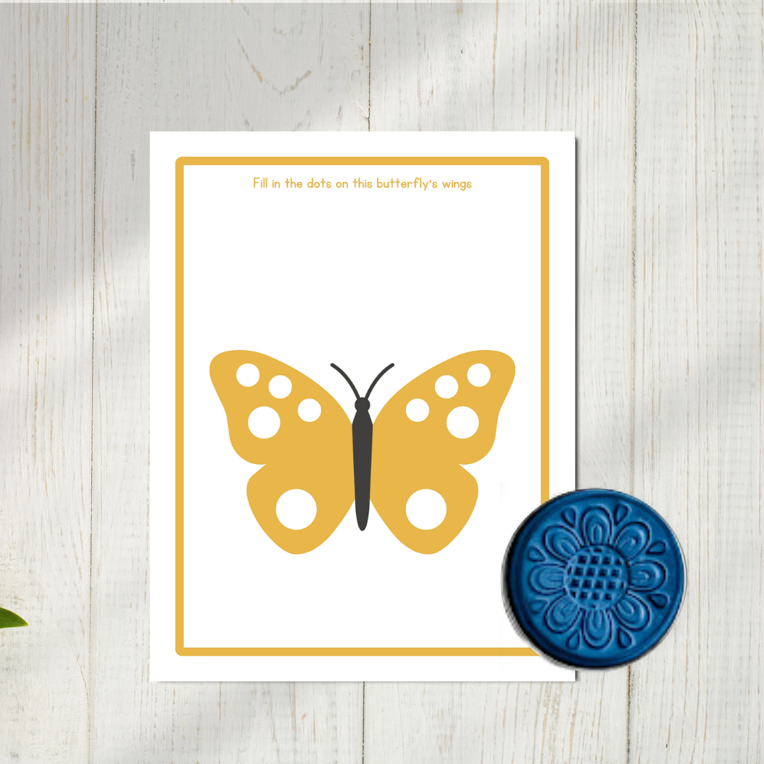 5 Double-sided Butterfly Play Dough Mats - Physical Product - Chickadees Wooden Toys