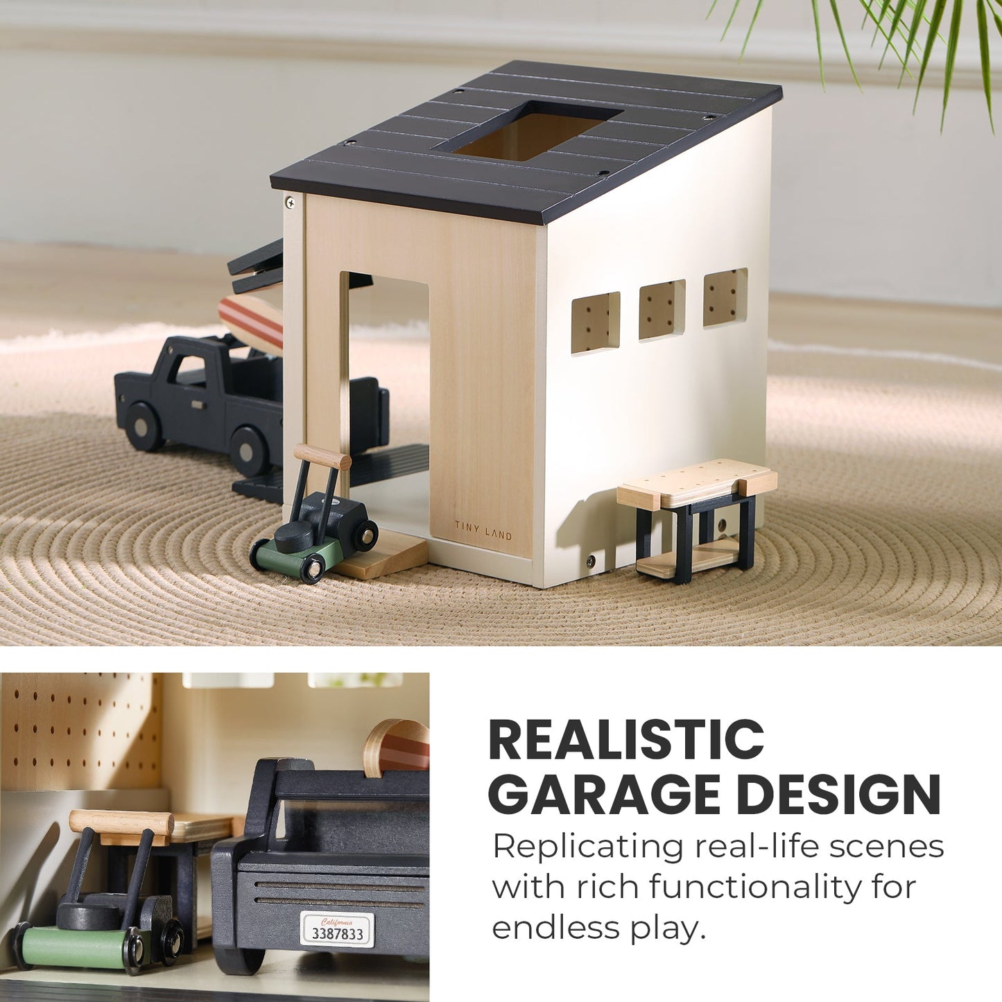 Tiny Land® Wooden Dollhouse - Garage - Chickadees Wooden Toys