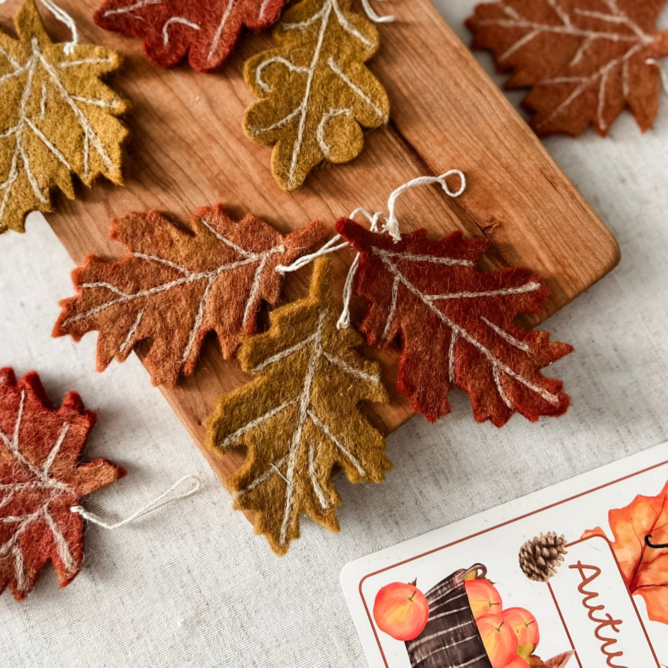 Wool Felt Birch Leaves