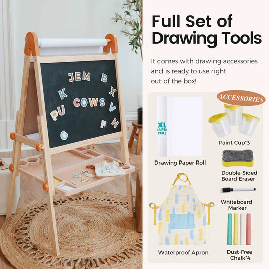 Tiny Land® Caramel Magnitales Easel for Kids