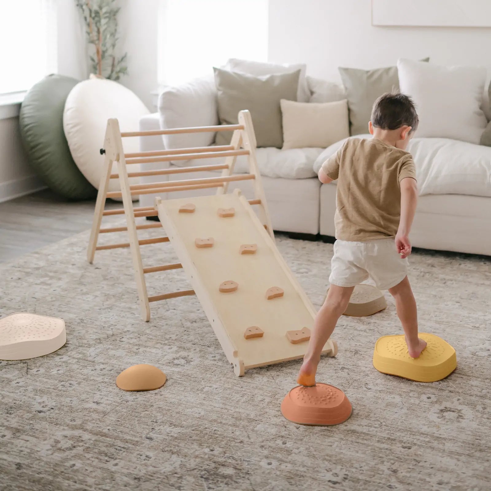Tiny Land® Stepping Stones - Sunset Hues - Chickadees Wooden Toys