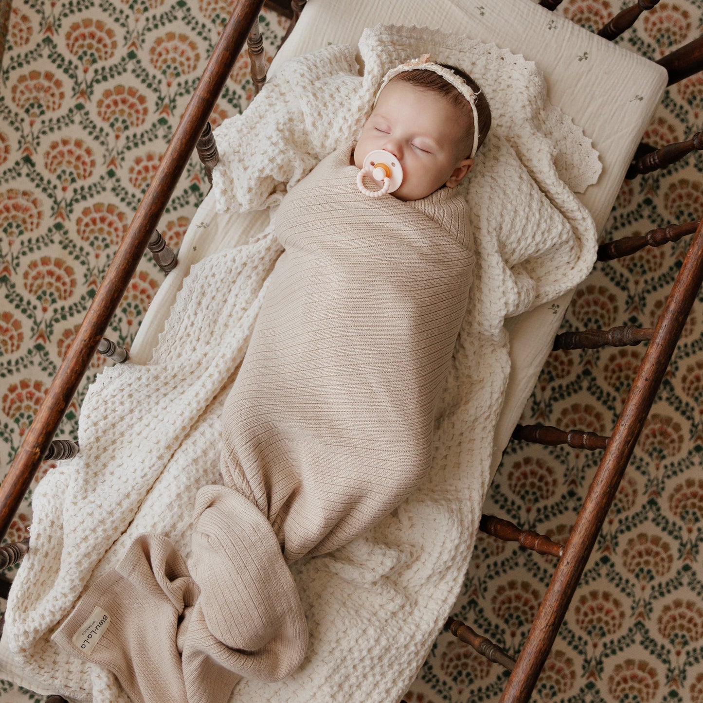 Organic Ribbed Knit Cotton Baby Blanket - Chickadees Wooden Toys