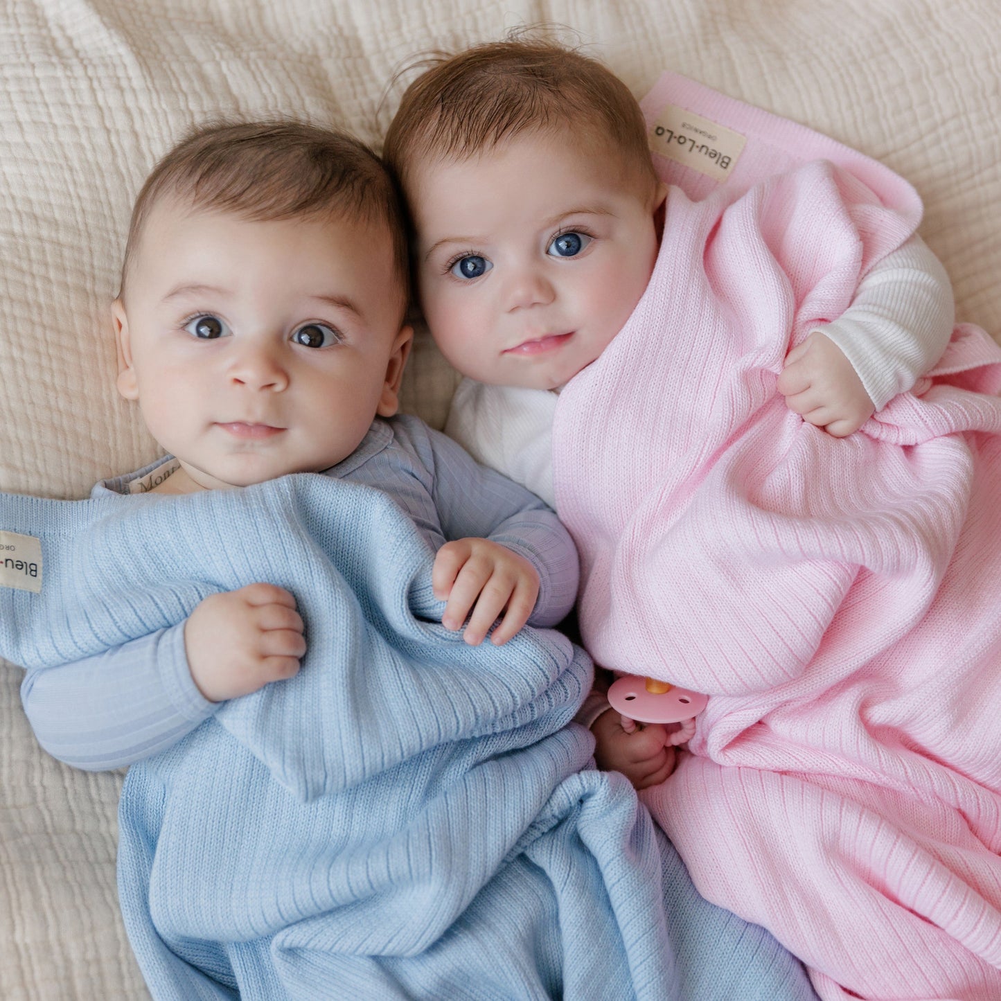 Organic Ribbed Knit Cotton Baby Blanket - Chickadees Wooden Toys