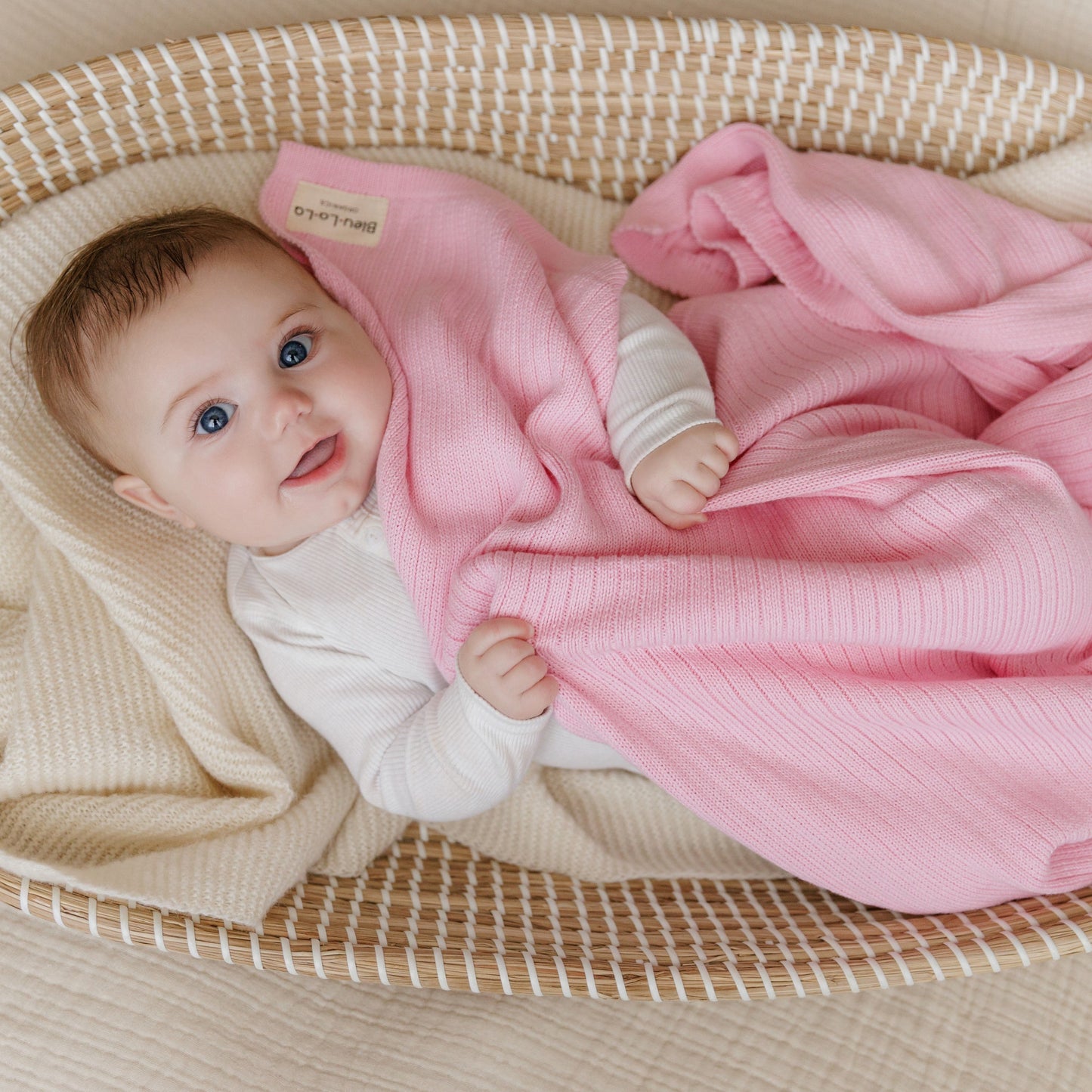 Organic Ribbed Knit Cotton Baby Blanket - Chickadees Wooden Toys